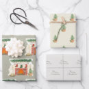 Search for christmas fireplace wrapping paper Rustic