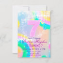 Search for unicorn 7th birthday invitations For kids