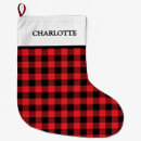 Search for red and black plaid christmas stockings Check