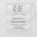 Search for silver 45th birthday invitations Modern