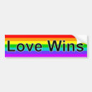 Search for love wins bumper stickers Rainbow flag