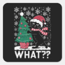 Search for funny black cat stickers Santa