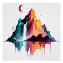 Search for watercolor waterfall art Mountains