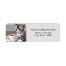 Search for coffee lovers return address labels Cat