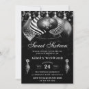 Search for black and white sweet 16 invitations Winter
