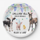 Search for farm birthday plates Party animals