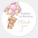 Search for teddy bear first birthday stickers Pink