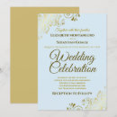 Search for light blue and gold wedding invitations Simple and elegant
