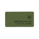 Search for classic monogram return address labels Monochrome