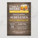 Search for beer 50th birthday invitations Cheers and beers