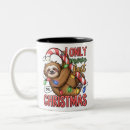Search for sloth christmas mugs Santa