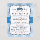 Search for tractor baby shower invitations Blue