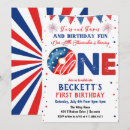 Search for 4th of july 1st birthday invitations Red white and blue