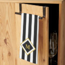 Search for black and white stripes tea towels Monogrammed