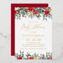 Search for december baby shower invitations Poinsettia