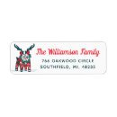 Search for reindeer antlers return address labels Festive