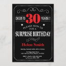 Search for red 30th birthday invitations Black and white