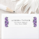 Search for purple floral wedding return address labels Simple