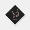 Search for black and rose gold napkins 21st birthday party
