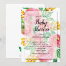 Search for pink and yellow baby shower invitations Botanical