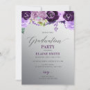 Search for purple and silver graduation invitations Floral