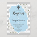 Search for blue and grey christening invitations Stripes