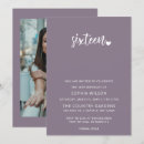 Search for purple sweet 16 invitations Modern