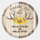 Search for rustic antler wedding stickers Thank you