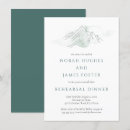 Search for green and white rehearsal dinner invitations Simple