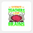 Search for brains square stickers Skeleton hands