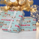 Search for christmas teal wrapping paper Santa