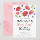 Search for blueberry birthday invitations Strawberry party