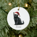 Search for santa cat christmas tree decorations Watercolor
