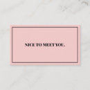 Search for nice to meet you business cards Minimal