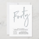 Search for grey birthday invitations Forty