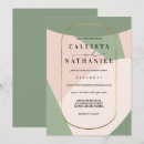 Search for sage green and blush pink wedding invitations Greenery