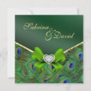 Search for emerald green peacock wedding invitations Elegant