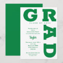 Search for green and white graduation invitations Graduate