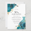 Search for teal 50th birthday invitations Gold