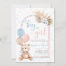 Search for teddy bear gender reveal invitations Balloon