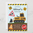 Search for construction site birthday invitations Excavator