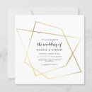 Search for modern geometric wedding invitations Gold