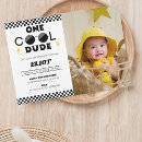 Search for black and yellow birthday invitations One cool dude