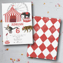 Search for red and white circus tent invitations Big top