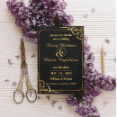 Search for art 4x6 invitations Black and gold