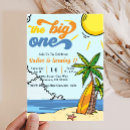 Search for the big one 1st birthday invitations Turquoise