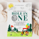 Search for hole in one 1st birthday invitations One year old
