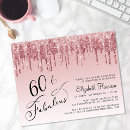 Search for rose 60th birthday invitations 60 and fabulous
