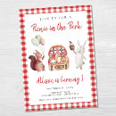 Search for party in the park invitations Red gingham