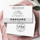 Search for social media icons business cards Clean simple white